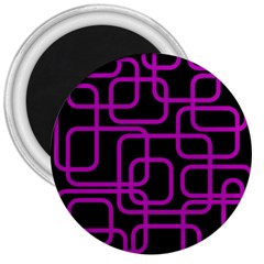 Purple And Black Elegant Design 3  Magnets