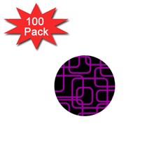 Purple And Black Elegant Design 1  Mini Buttons (100 Pack)  by Valentinaart