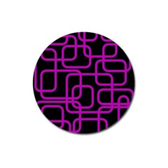 Purple And Black Elegant Design Magnet 3  (round)