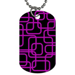 Purple And Black Elegant Design Dog Tag (two Sides)