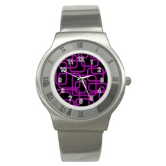 Purple And Black Elegant Design Stainless Steel Watch