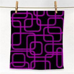 Purple And Black Elegant Design Face Towel by Valentinaart