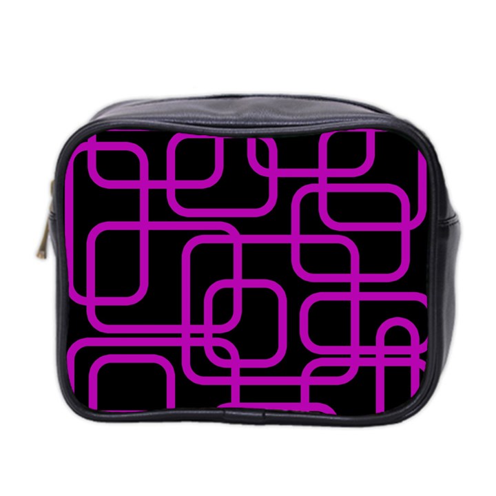 Purple and black elegant design Mini Toiletries Bag 2-Side