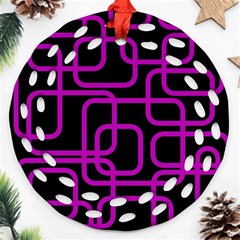 Purple And Black Elegant Design Ornament (round Filigree) 