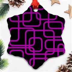 Purple And Black Elegant Design Ornament (snowflake) 