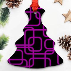 Purple And Black Elegant Design Christmas Tree Ornament (2 Sides) by Valentinaart