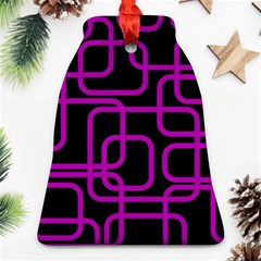 Purple And Black Elegant Design Bell Ornament (2 Sides)