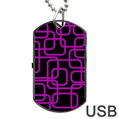 Purple And Black Elegant Design Dog Tag Usb Flash (one Side) by Valentinaart