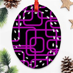 Purple And Black Elegant Design Ornament (oval Filigree)  by Valentinaart