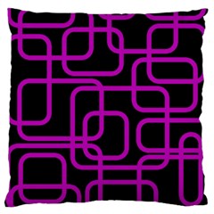 Purple And Black Elegant Design Large Cushion Case (one Side)