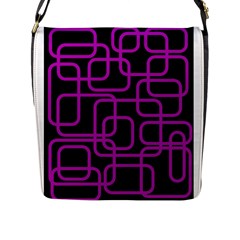 Purple And Black Elegant Design Flap Messenger Bag (l)  by Valentinaart