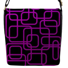 Purple And Black Elegant Design Flap Messenger Bag (s)