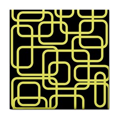 Yellow And Black Decorative Design Tile Coasters