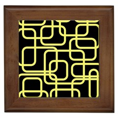 Yellow And Black Decorative Design Framed Tiles