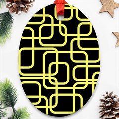 Yellow And Black Decorative Design Ornament (oval) 