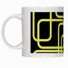 Yellow And Black Decorative Design White Mugs by Valentinaart