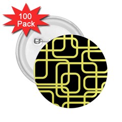 Yellow And Black Decorative Design 2 25  Buttons (100 Pack) 