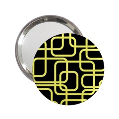 Yellow And Black Decorative Design 2 25  Handbag Mirrors