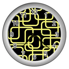 Yellow And Black Decorative Design Wall Clocks (silver) 