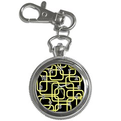 Yellow And Black Decorative Design Key Chain Watches by Valentinaart