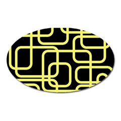 Yellow And Black Decorative Design Oval Magnet by Valentinaart