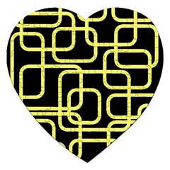 Yellow And Black Decorative Design Jigsaw Puzzle (heart)