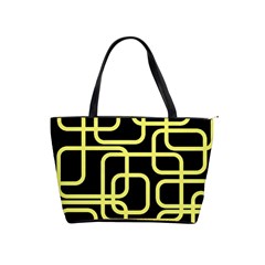 Yellow And Black Decorative Design Shoulder Handbags