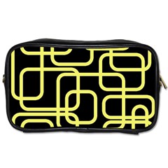 Yellow And Black Decorative Design Toiletries Bags by Valentinaart