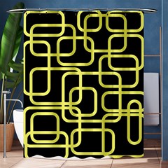 Yellow And Black Decorative Design Shower Curtain 60  X 72  (medium)  by Valentinaart