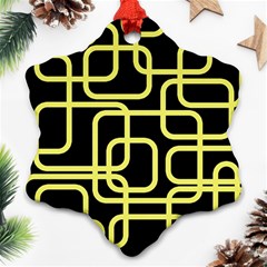 Yellow And Black Decorative Design Ornament (snowflake) 