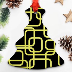 Yellow And Black Decorative Design Christmas Tree Ornament (2 Sides)