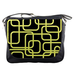 Yellow And Black Decorative Design Messenger Bags by Valentinaart