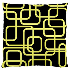 Yellow And Black Decorative Design Large Cushion Case (one Side)