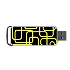 Yellow And Black Decorative Design Portable Usb Flash (one Side) by Valentinaart