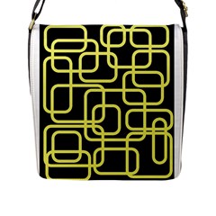 Yellow And Black Decorative Design Flap Messenger Bag (l) 