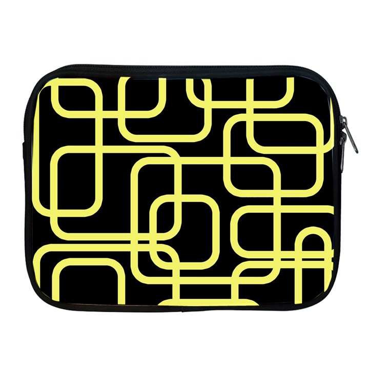 Yellow and black decorative design Apple iPad 2/3/4 Zipper Cases