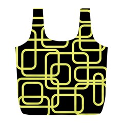 Yellow And Black Decorative Design Full Print Recycle Bags (l)  by Valentinaart