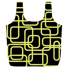 Yellow And Black Decorative Design Full Print Recycle Bags (l) 