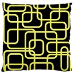 Yellow and black decorative design Large Flano Cushion Case (Two Sides) Front