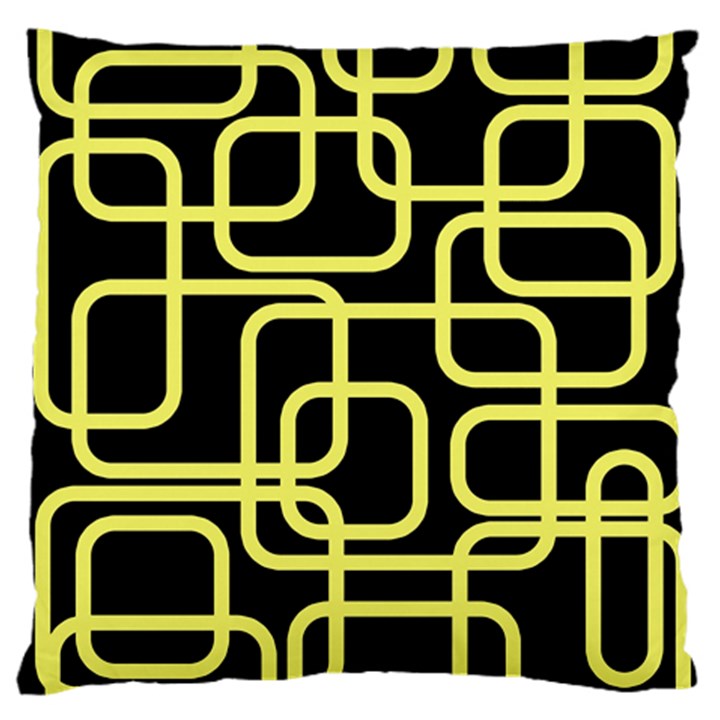 Yellow and black decorative design Large Flano Cushion Case (Two Sides)