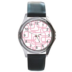 Pink Elegant Design Round Metal Watch