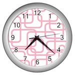 Pink elegant design Wall Clocks (Silver)  Front