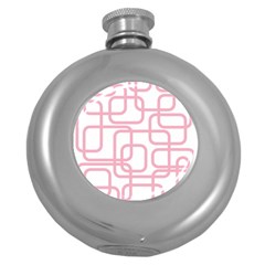 Pink Elegant Design Round Hip Flask (5 Oz)