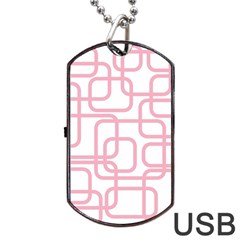 Pink Elegant Design Dog Tag Usb Flash (one Side)