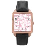 Pink elegant design Rose Gold Leather Watch  Front