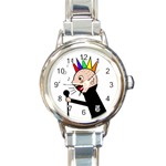 Punker  Round Italian Charm Watch Front