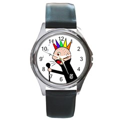 Punker  Round Metal Watch by Valentinaart