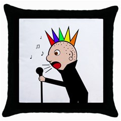 Punker  Throw Pillow Case (black)