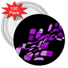 Purple Decorative Abstraction 3  Buttons (100 Pack)  by Valentinaart