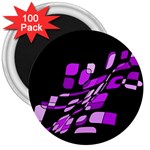 Purple decorative abstraction 3  Magnets (100 pack) Front